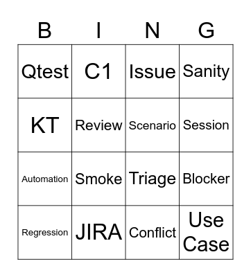 QE Team Bingo Card