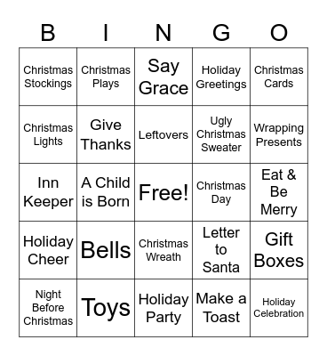 Christmas Bingo Card