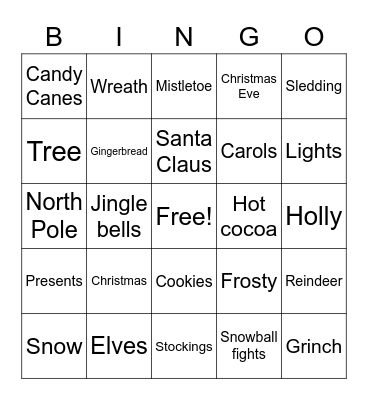 Holiday Extravaganza BINGO Card