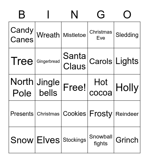Holiday Extravaganza BINGO Card
