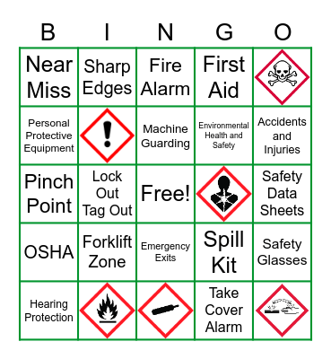 Safety Bingo Card