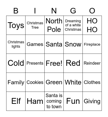 Christmas Bingo Card