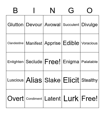 2 Word Work 5 Bingo Card