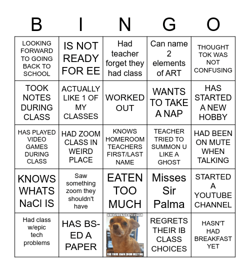 CISM DL/IB Bingo Card