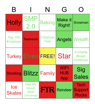 Tech Support Holiday Bingo Card