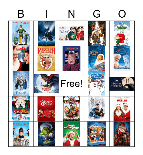 Holiday Movie Bingo! Bingo Card