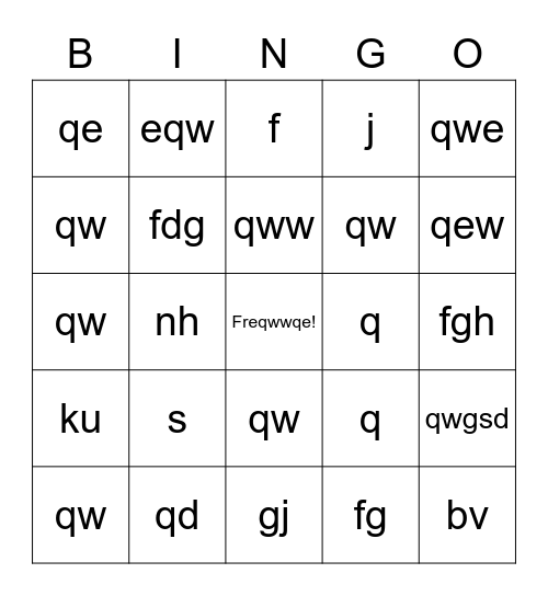 Untitled Bingghjghjo Bingo Card