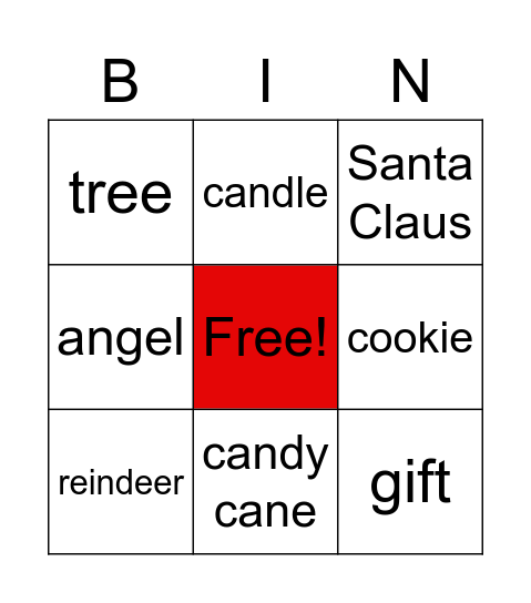 Christmas Bingo Card