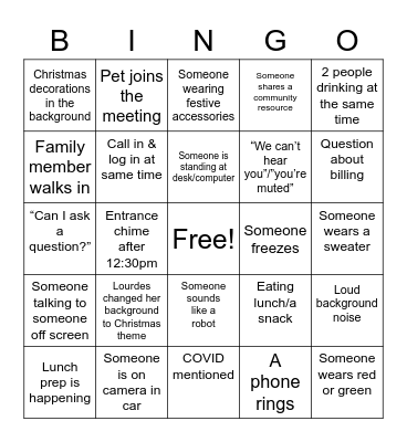 Team Bingoo Bingo Card