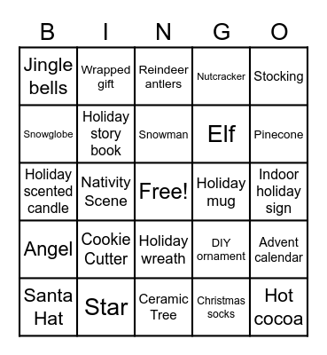 Holiday Bingo Card