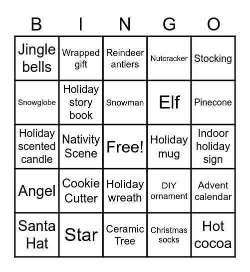 Holiday Bingo Card