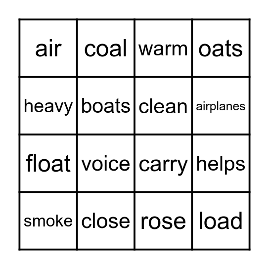 1.3   Nose/A Load Bingo Card