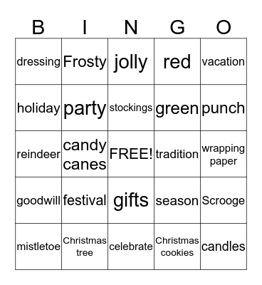 Christmas Bingo Card