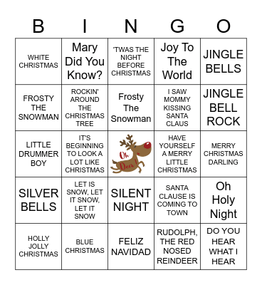 CHRISTMAS CAROLS Bingo Card