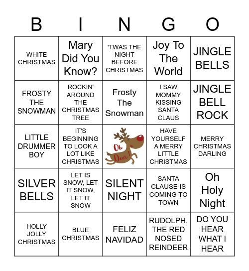 CHRISTMAS CAROLS Bingo Card
