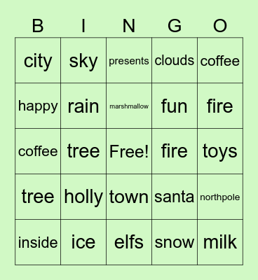 Christmas Bingo Card