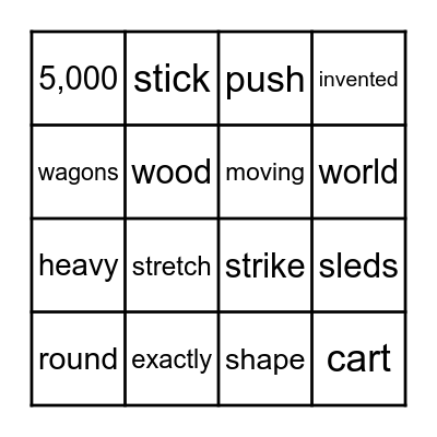 1.8   The Wheel/Stringed Instruments Bingo Card