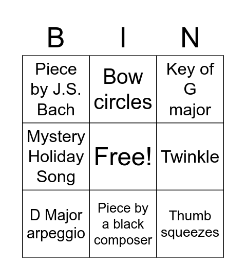 Pajama Play-in Bingo Card
