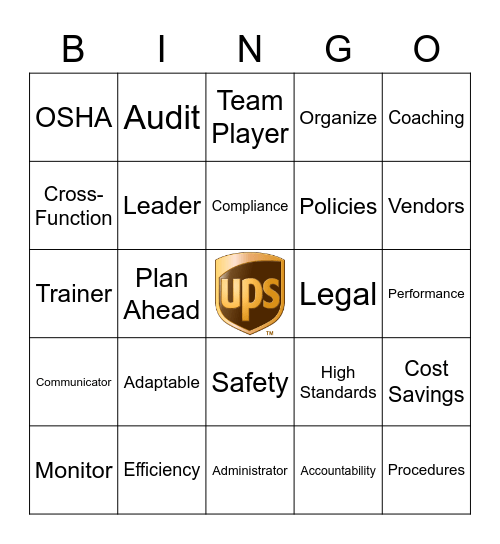 Role of Supervisor Bingo Card