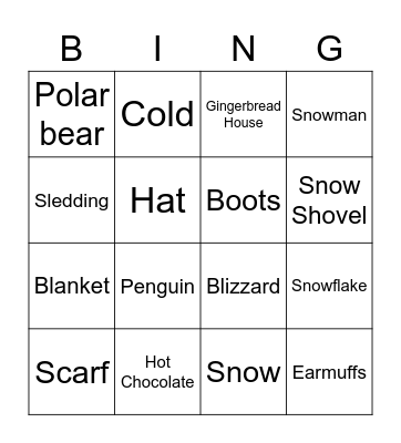 Winter Bingo Card