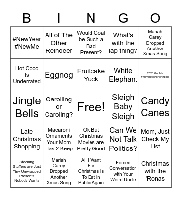 Christmas Is A Lot Bingo Card