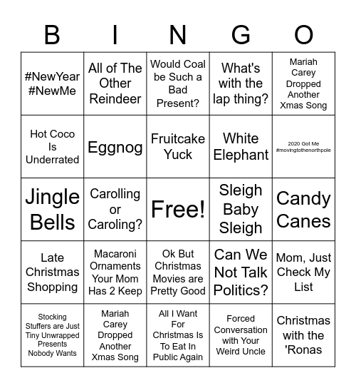 Christmas Is A Lot Bingo Card