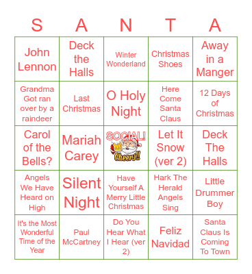 Holiday Classics Bingo Card