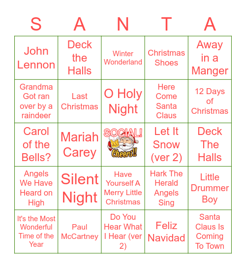 Holiday Classics Bingo Card