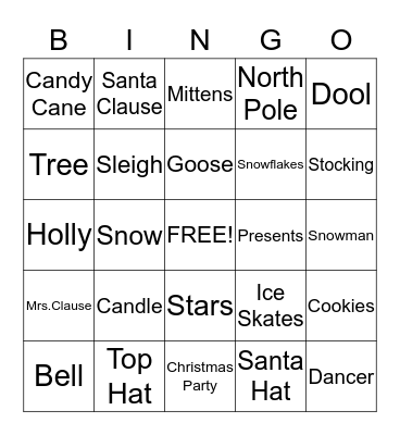 Christmas  Bingo Card