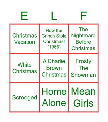 CHRISTMAS MOVIE SOUNDTRACKS Bingo Card