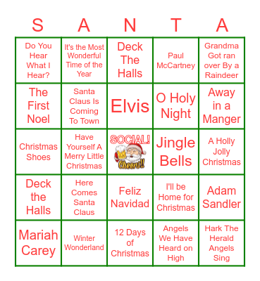 HOLIDAY CLASSICS Bingo Card