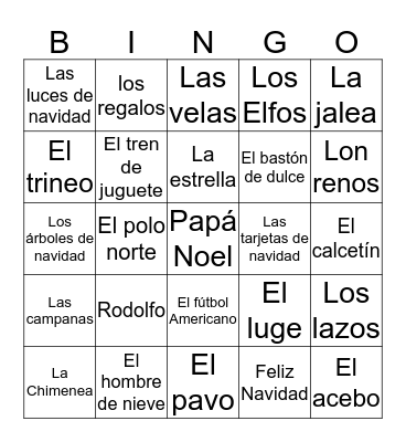 Christmas Bingo  Bingo Card