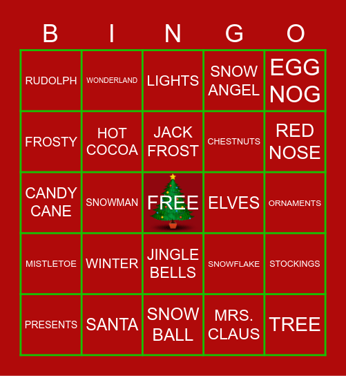 Winter Wonderland Bingo Card