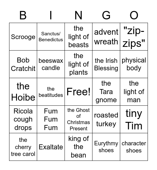 Joy Have They That Make Good Cheer Bingo Card