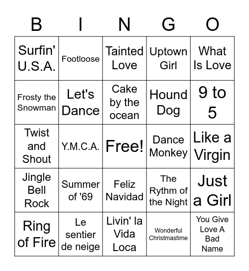 Bingo de Noël Bingo Card