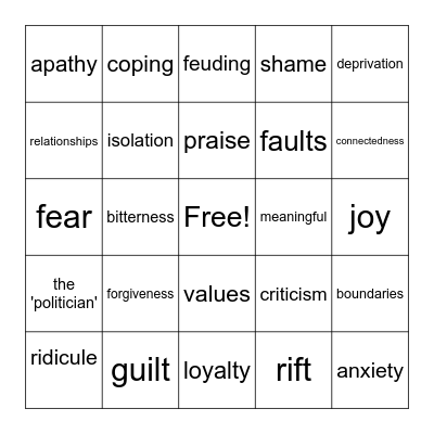 Happy Holiday Bingo Card