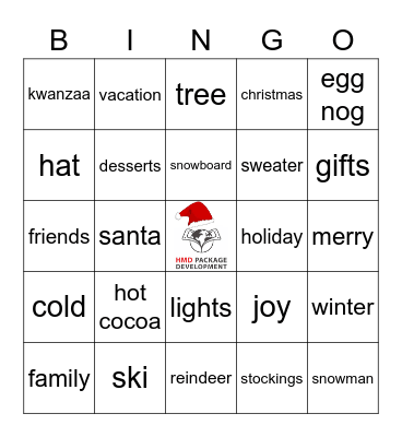 Somerville Holiday Hang-In Bingo Card