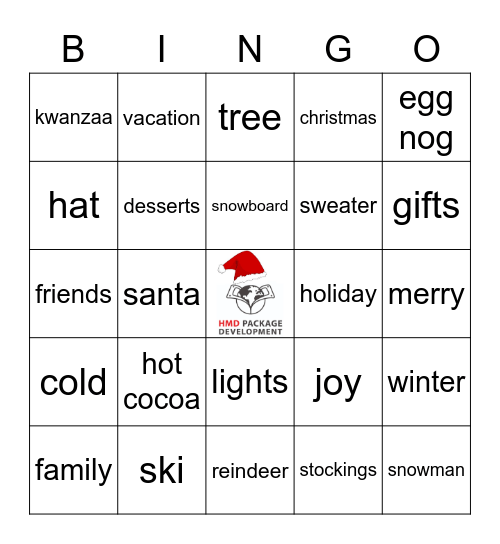 Somerville Holiday Hang-In Bingo Card