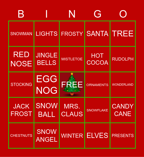 Winter Wonderland Bingo Card