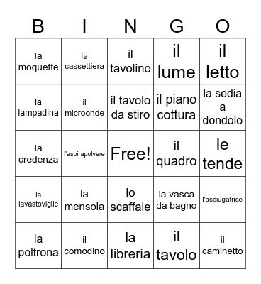 I mobili Bingo Card