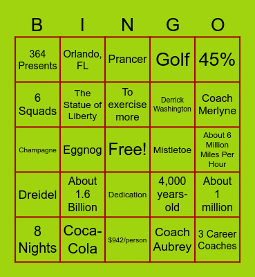 Merit America Happy Hour Holiday Bingo Card