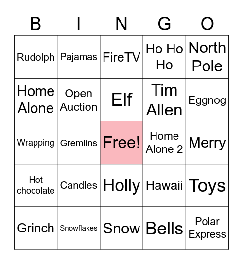 APS Holiday Lunch Bingo Card