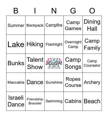 JCUSA Camp Bingo Card