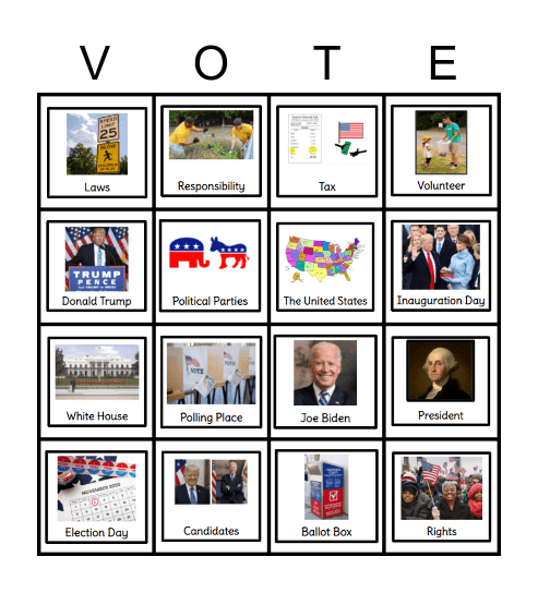 Election and Democracy Bingo Card