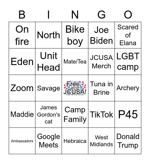 JCUSA Bingo Card