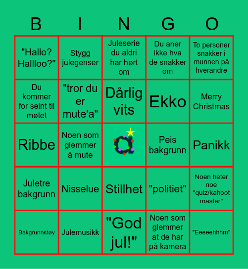 Julequiz 🎄 Bingo Card