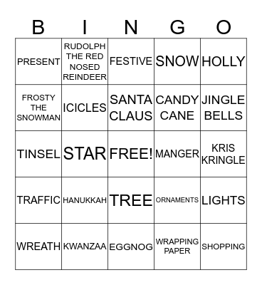HOLIDAY BINGO Card