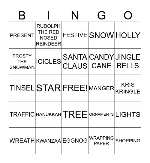 HOLIDAY BINGO Card