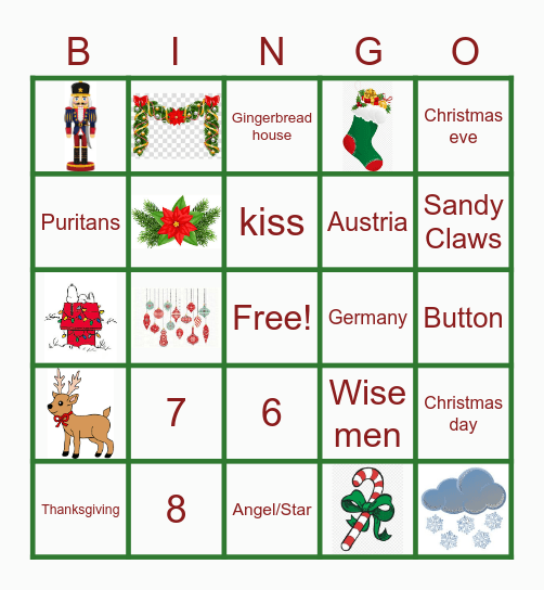 Holiday Trivia Bingo Card