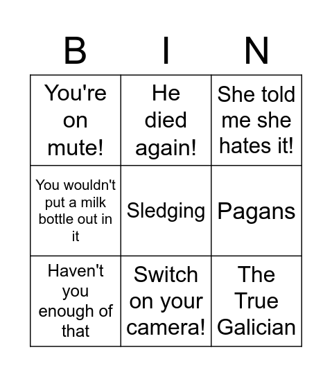 Now Christmas Bingo Card